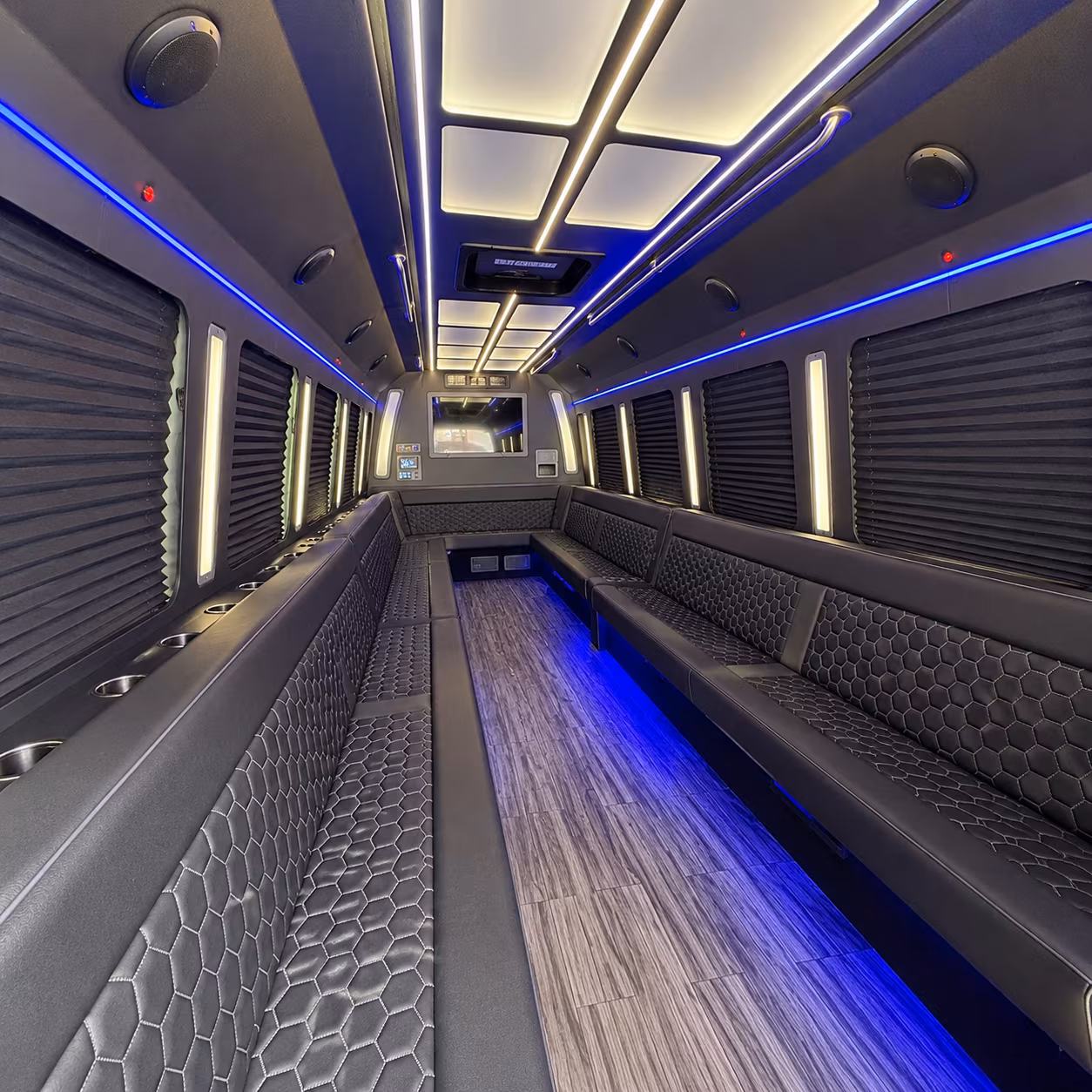 broomfield 30 passenger party bus interior