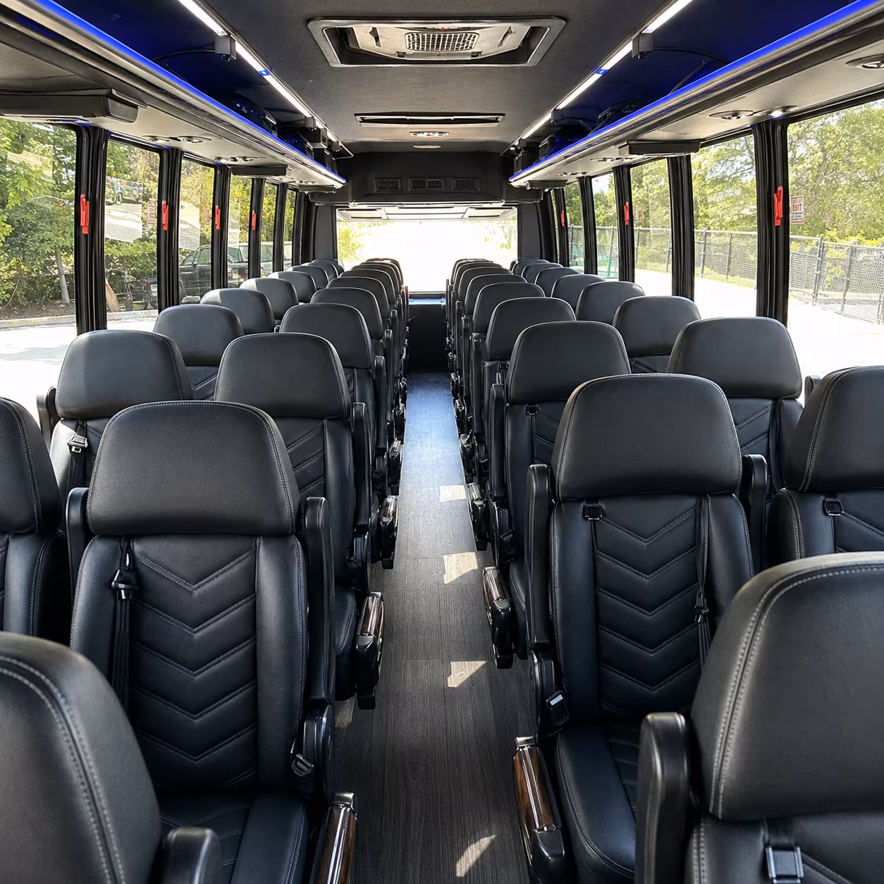 broomfield 35 passenger minibus interior