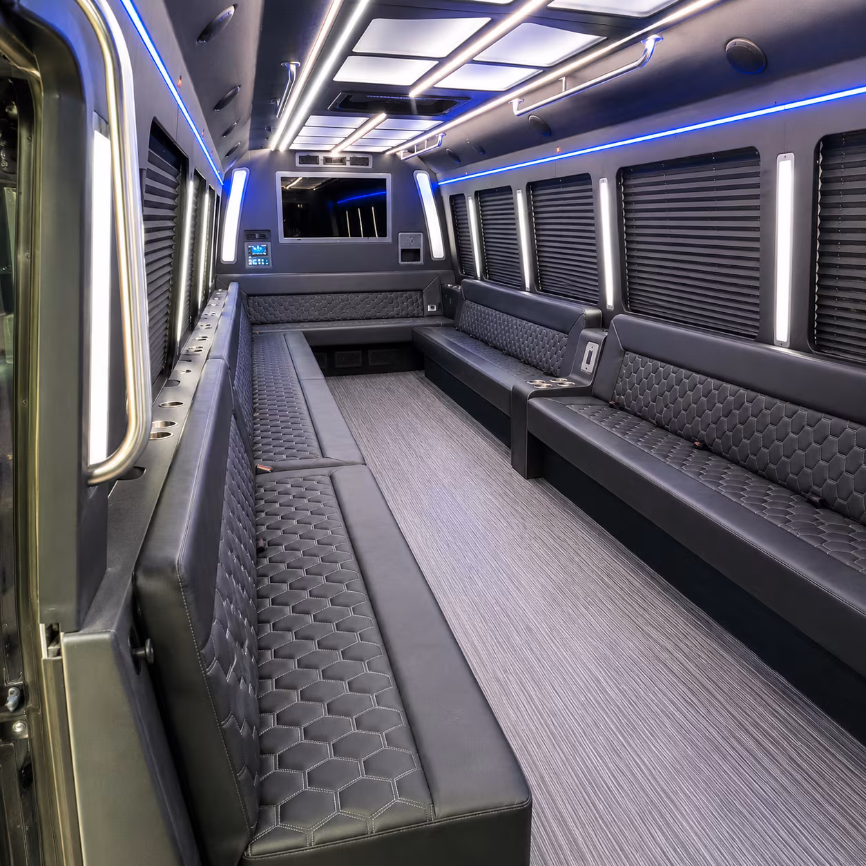 broomfield 40 passenger party bus interior