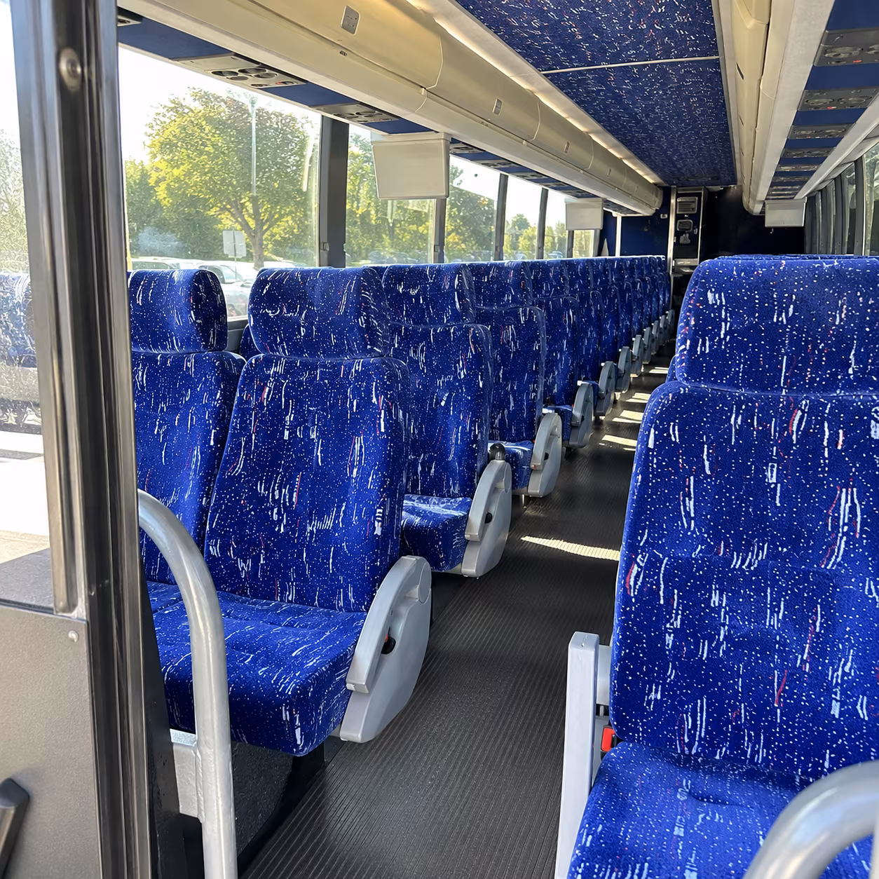 broomfield 50 passenger charter bus inside